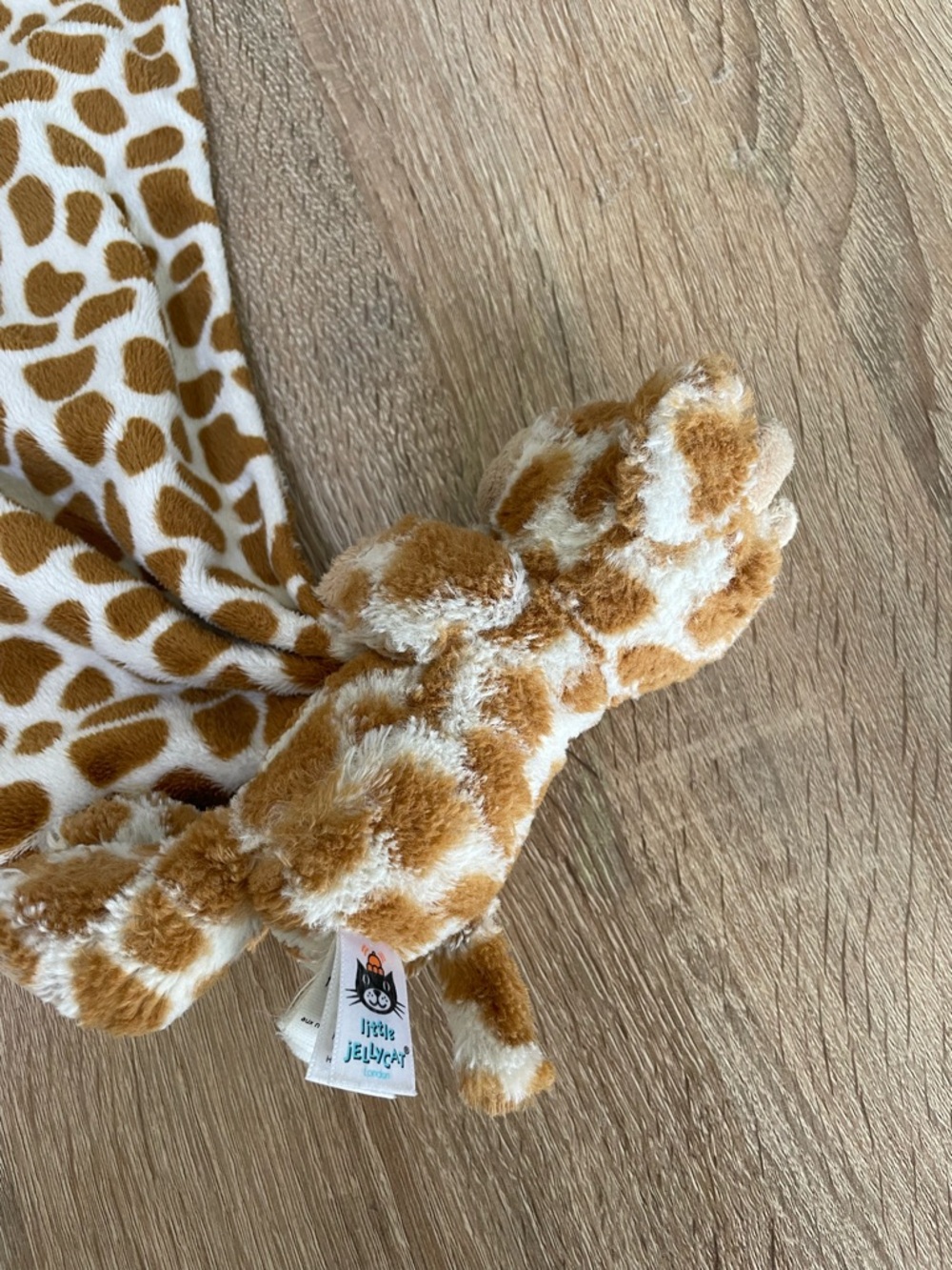 Jellycat Giraffe Baby Security Blanket Soother Soft Brown Tan Lovey Square 12” - Picture 4 of 9